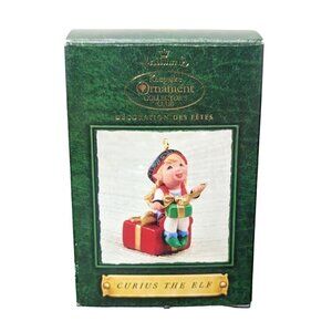 HALLMARK KEEPSAKE COLLECTOR'S CLUB "CURIUS THE ELF" FIGURINE 2002 2in
